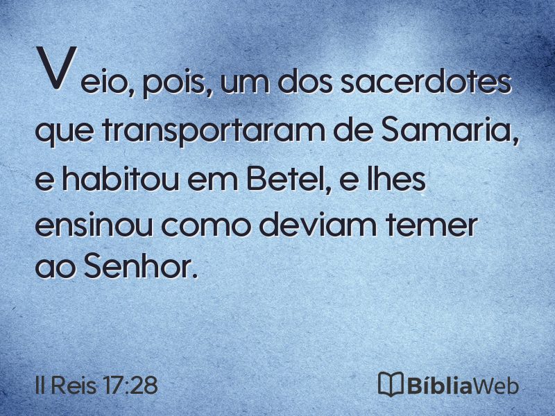 II Reis 17:28 em imagem para compartilhar