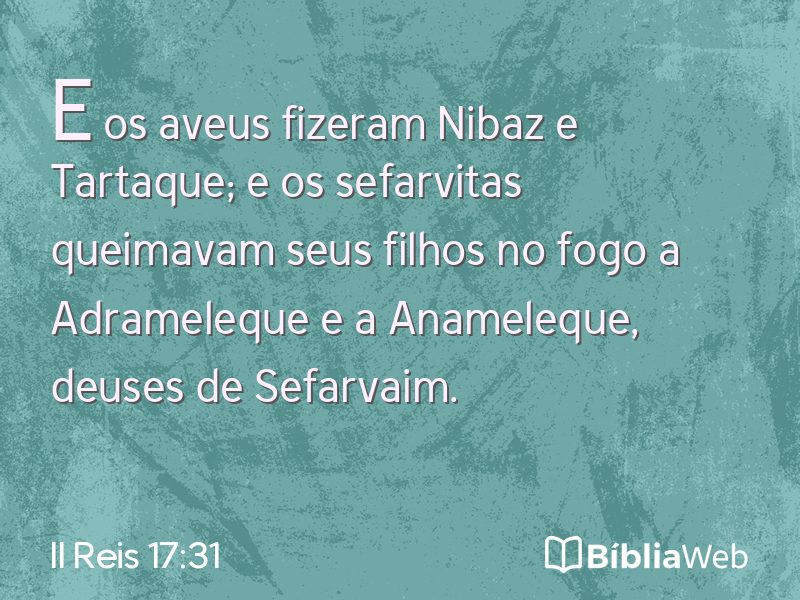 II Reis 17:31 em imagem para compartilhar