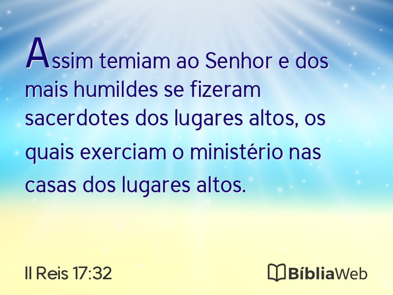 II Reis 17:32 em imagem para compartilhar