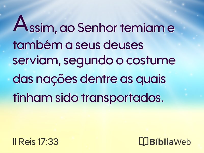 II Reis 17:33 em imagem para compartilhar