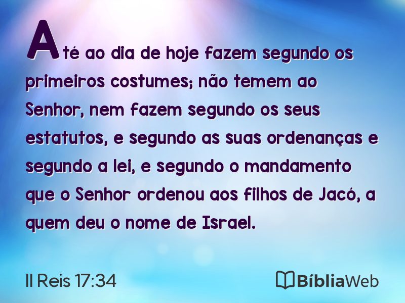 II Reis 17:34 em imagem para compartilhar