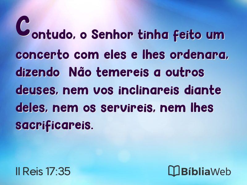 II Reis 17:35 em imagem para compartilhar