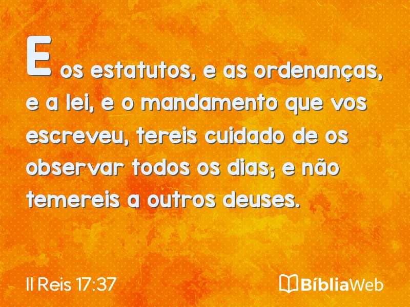II Reis 17:37 em imagem para compartilhar