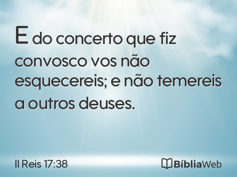 II Reis 17:38 em imagem para compartilhar