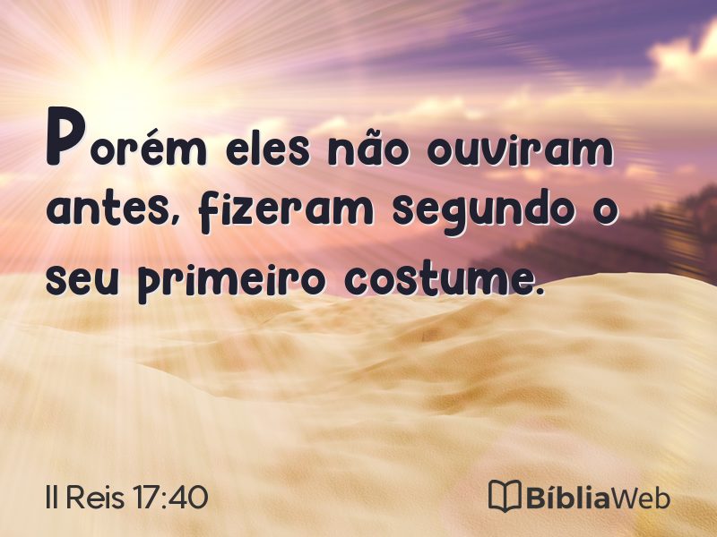 II Reis 17:40 em imagem para compartilhar