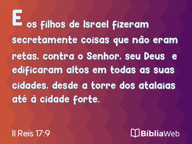 II Reis 17:9 em imagem para compartilhar