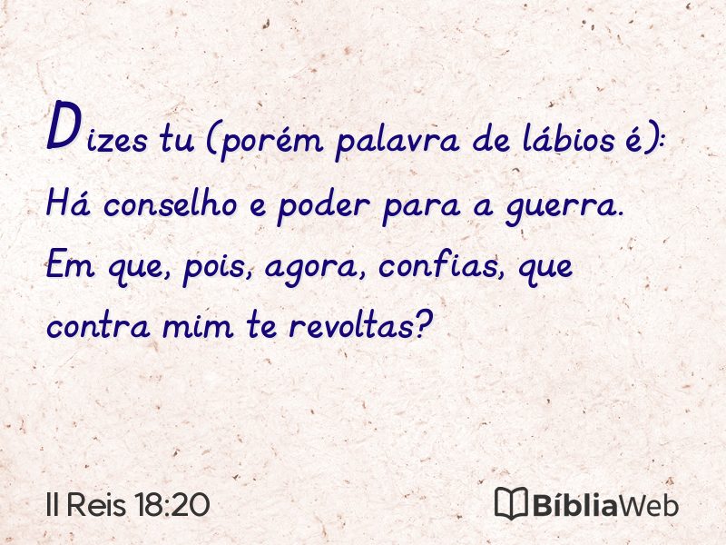 II Reis 18:20 em imagem para compartilhar