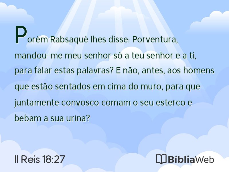 II Reis 18:27 em imagem para compartilhar
