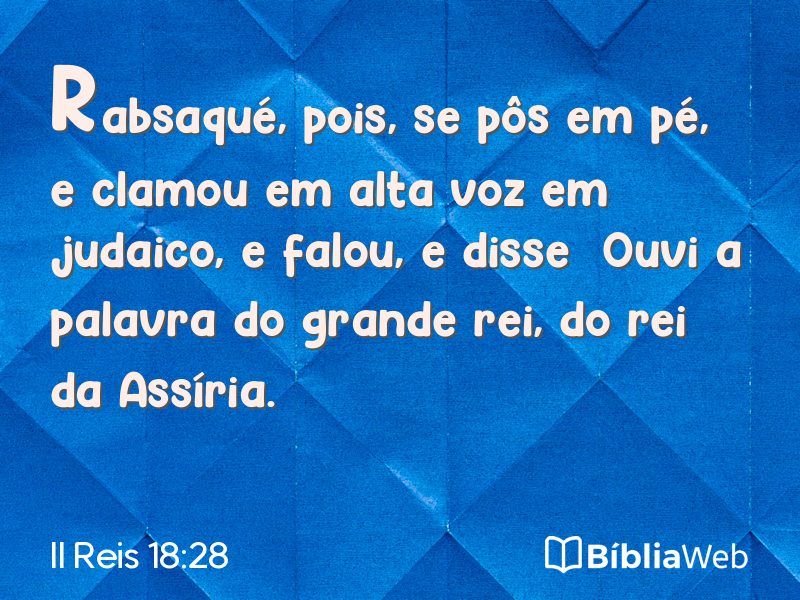 II Reis 18:28 em imagem para compartilhar