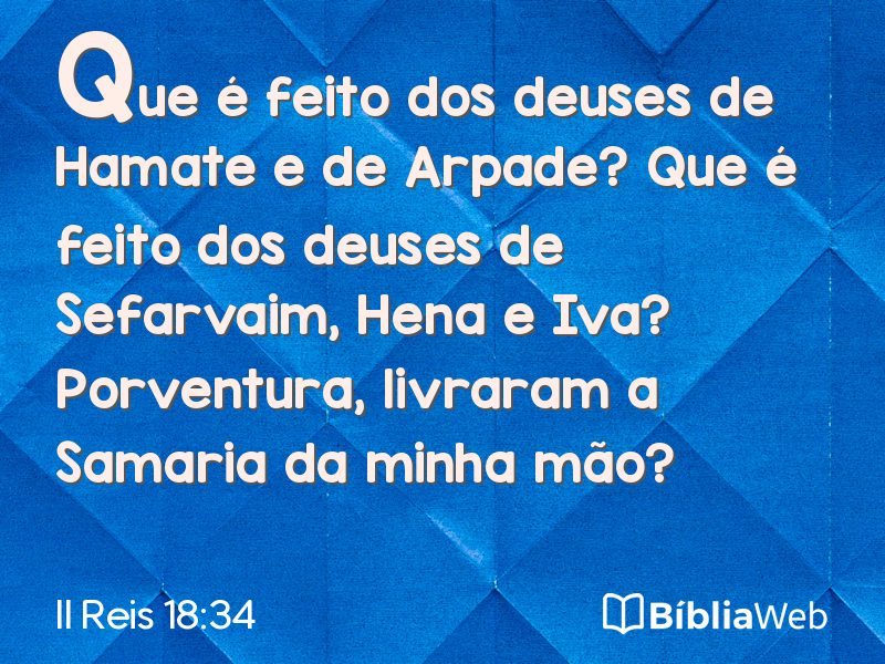 II Reis 18:34 em imagem para compartilhar