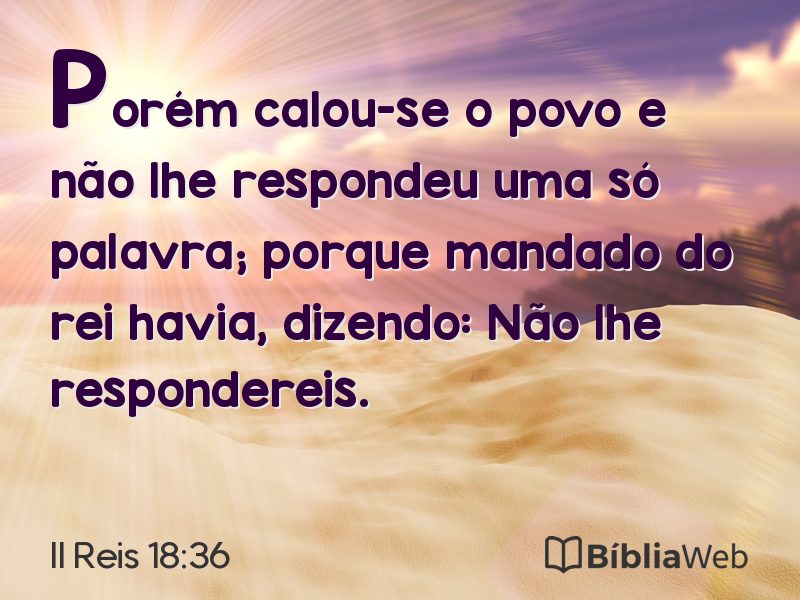 II Reis 18:36 em imagem para compartilhar