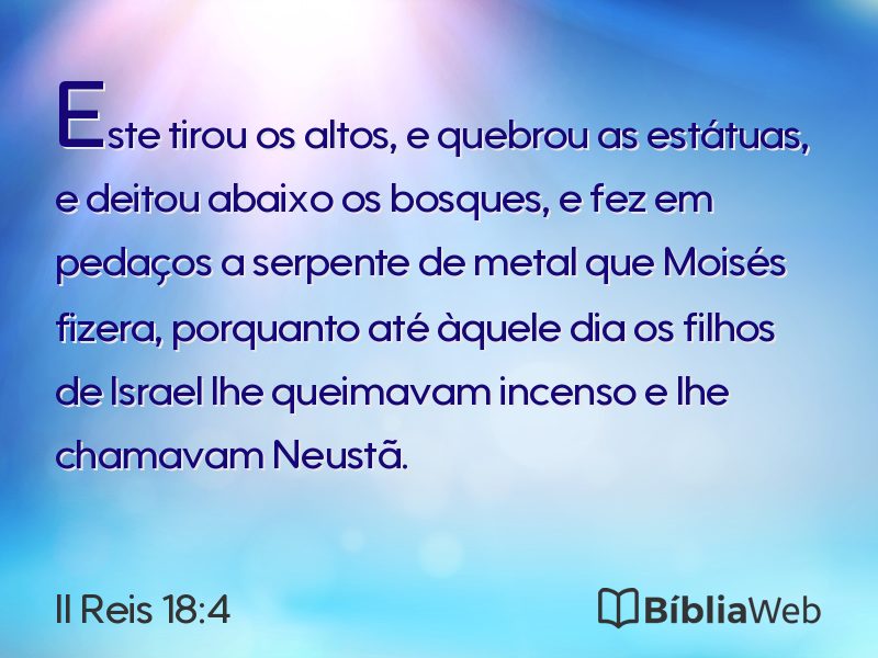II Reis 18:4 em imagem para compartilhar