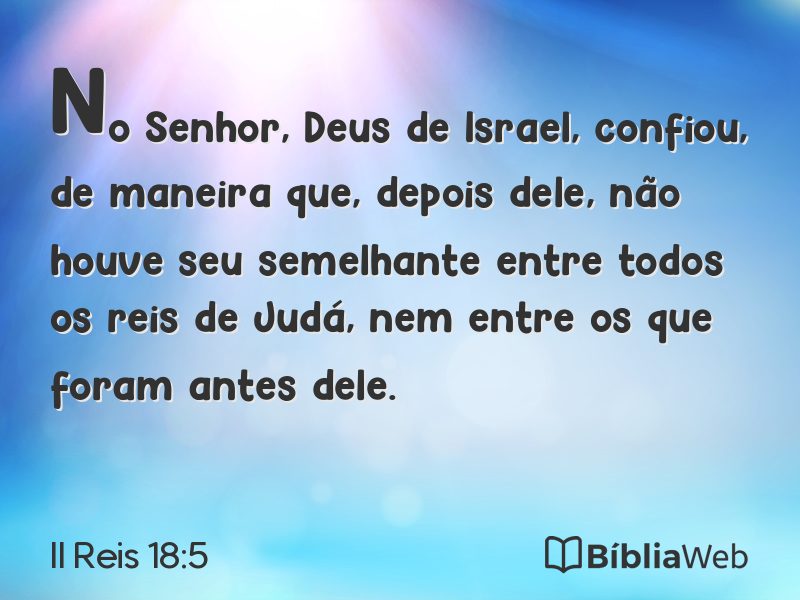 II Reis 18:5 em imagem para compartilhar