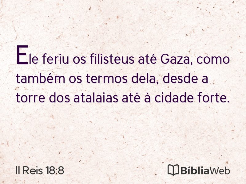 II Reis 18:8 em imagem para compartilhar