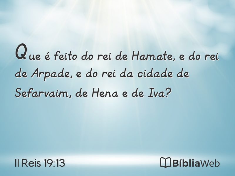 II Reis 19:13 em imagem para compartilhar