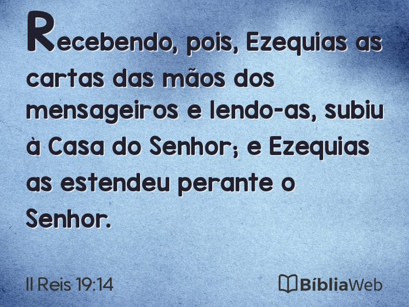 II Reis 19:14 em imagem para compartilhar