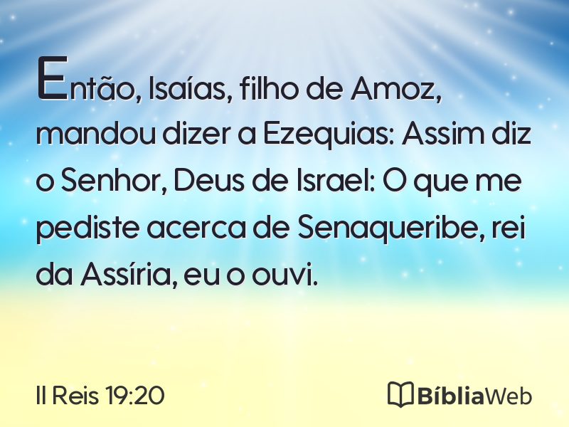 II Reis 19:20 em imagem para compartilhar
