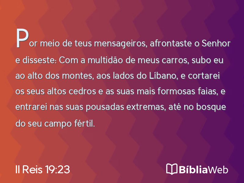 II Reis 19:23 em imagem para compartilhar
