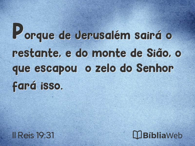 II Reis 19:31 em imagem para compartilhar