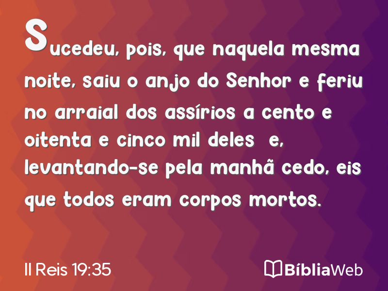 II Reis 19:35 em imagem para compartilhar