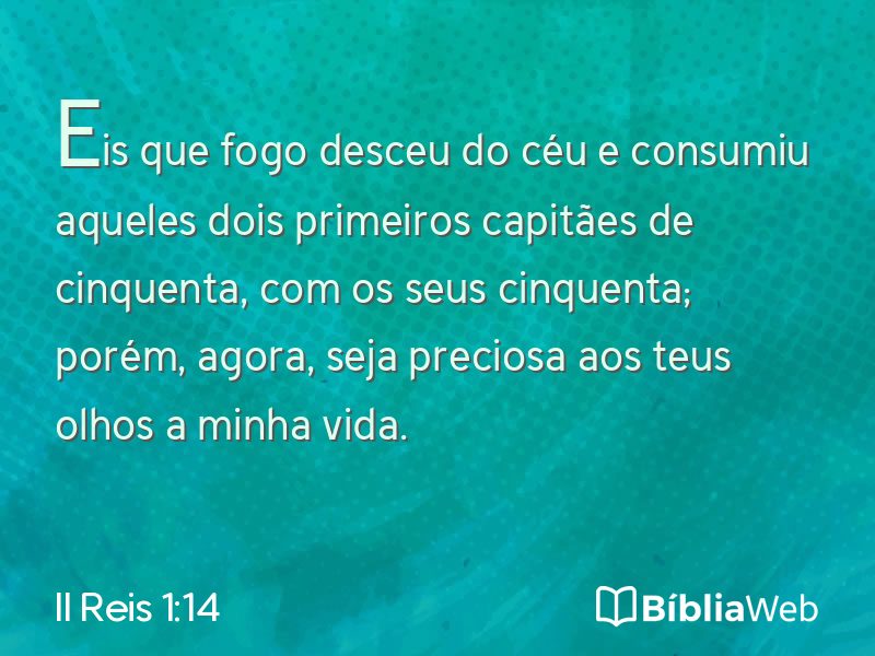 II Reis 1:14 em imagem para compartilhar
