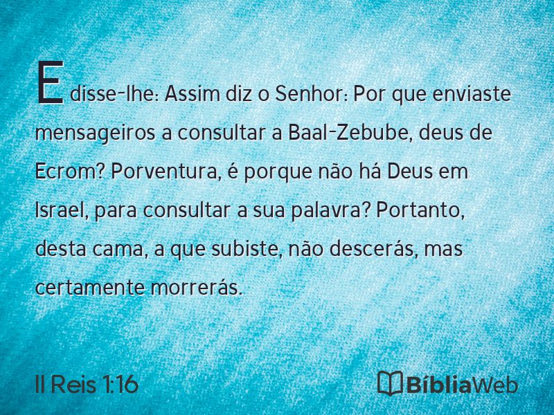 II Reis 1:16 em imagem para compartilhar