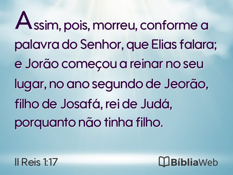 II Reis 1:17 em imagem para compartilhar