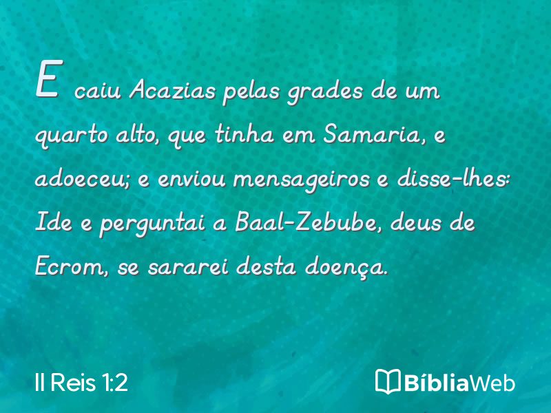 II Reis 1:2 em imagem para compartilhar