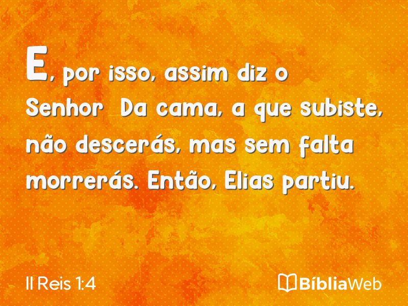 II Reis 1:4 em imagem para compartilhar