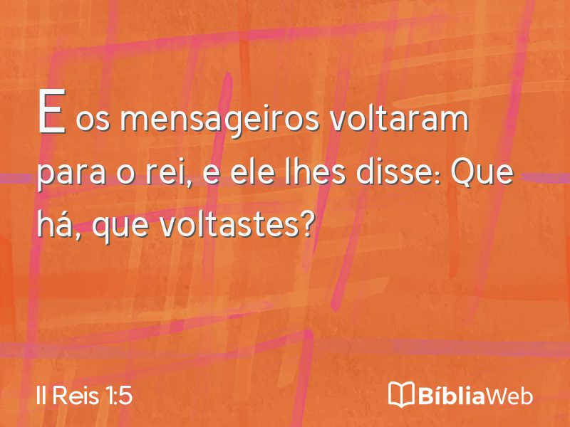 II Reis 1:5 em imagem para compartilhar