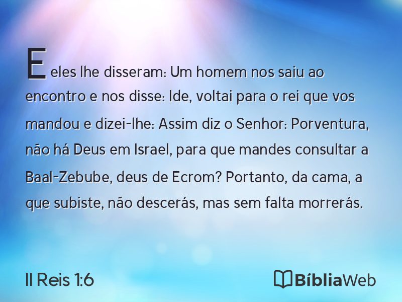 II Reis 1:6 em imagem para compartilhar