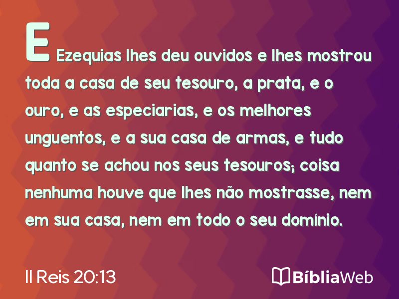 II Reis 20:13 em imagem para compartilhar