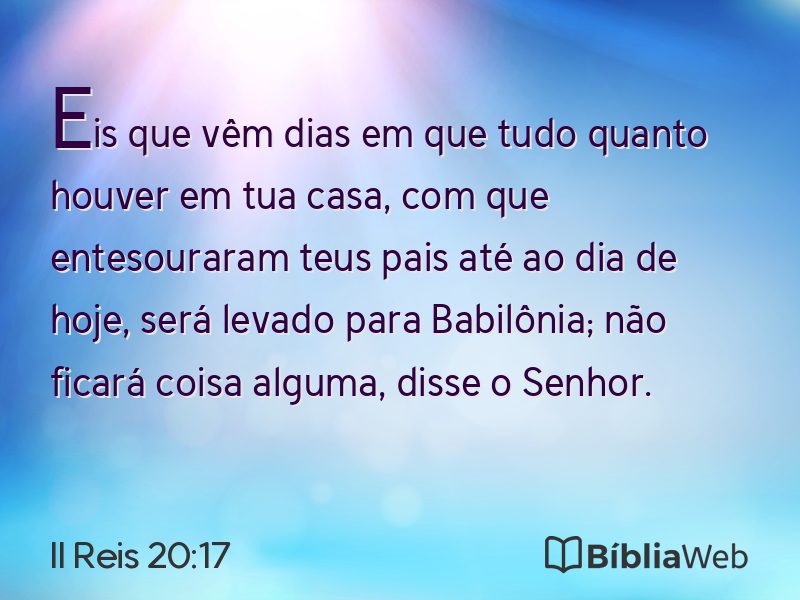 II Reis 20:17 em imagem para compartilhar