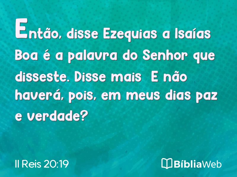 II Reis 20:19 em imagem para compartilhar