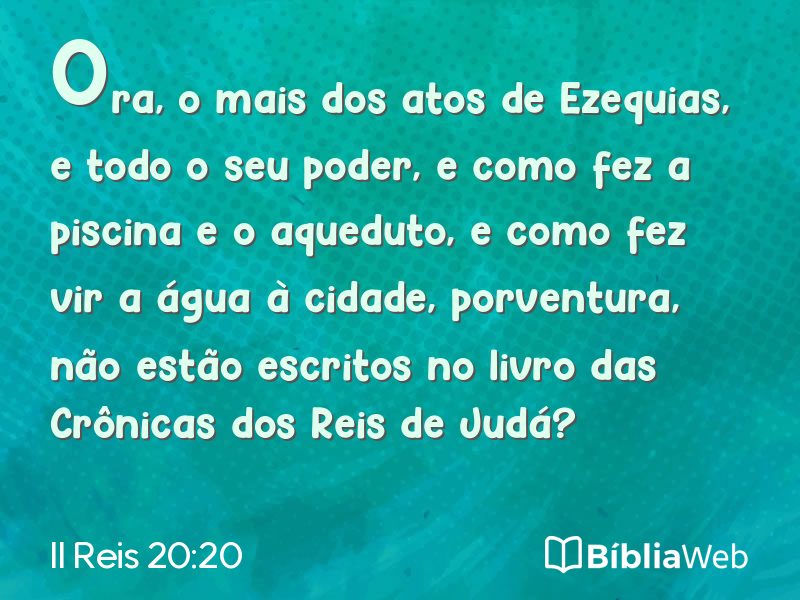 II Reis 20:20 em imagem para compartilhar