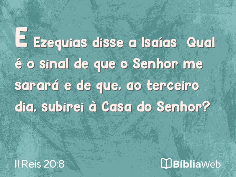 II Reis 20:8 em imagem para compartilhar