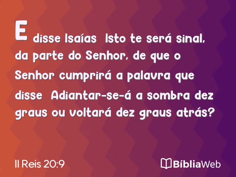 II Reis 20:9 em imagem para compartilhar
