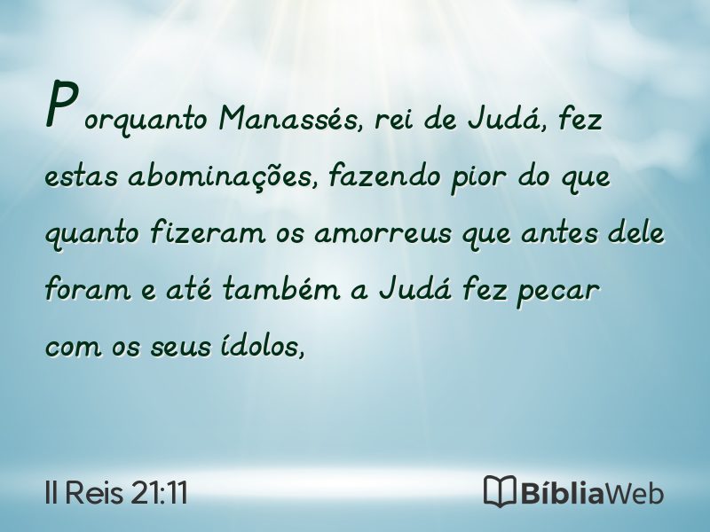 II Reis 21:11 em imagem para compartilhar