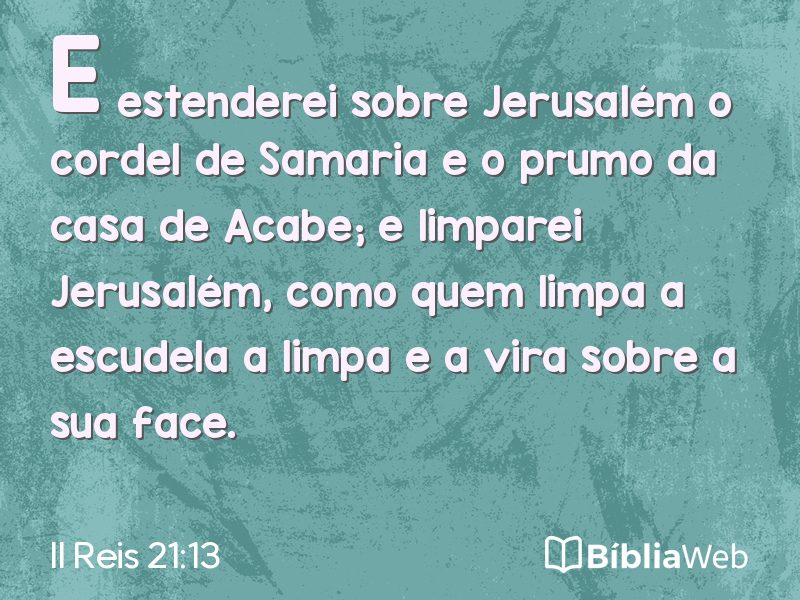 II Reis 21:13 em imagem para compartilhar