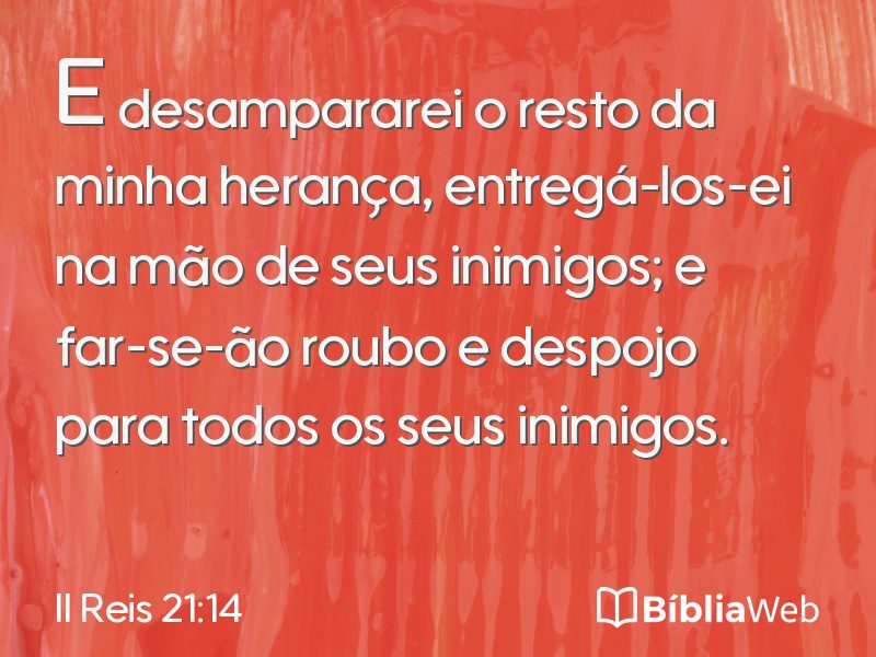 II Reis 21:14 em imagem para compartilhar