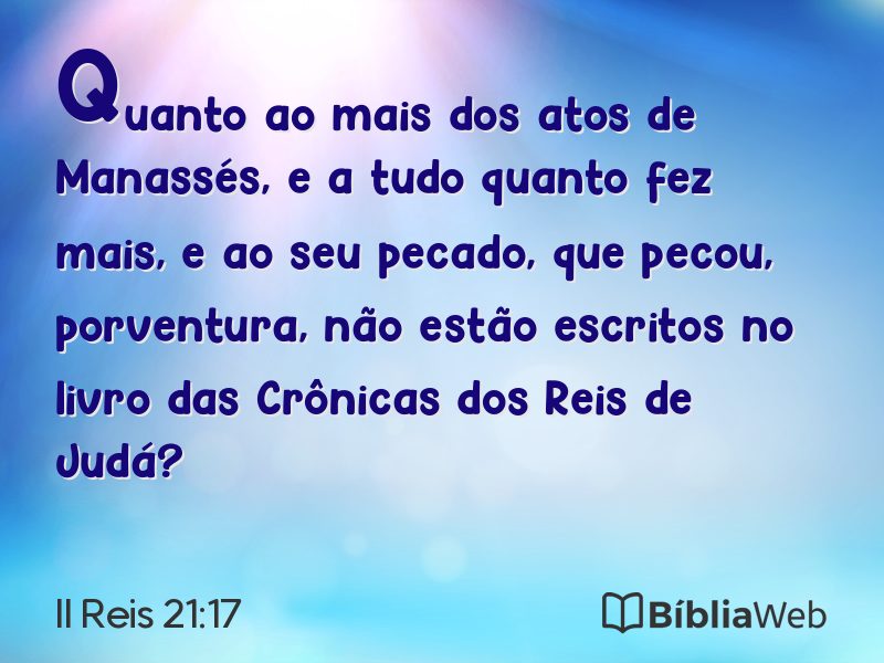 II Reis 21:17 em imagem para compartilhar
