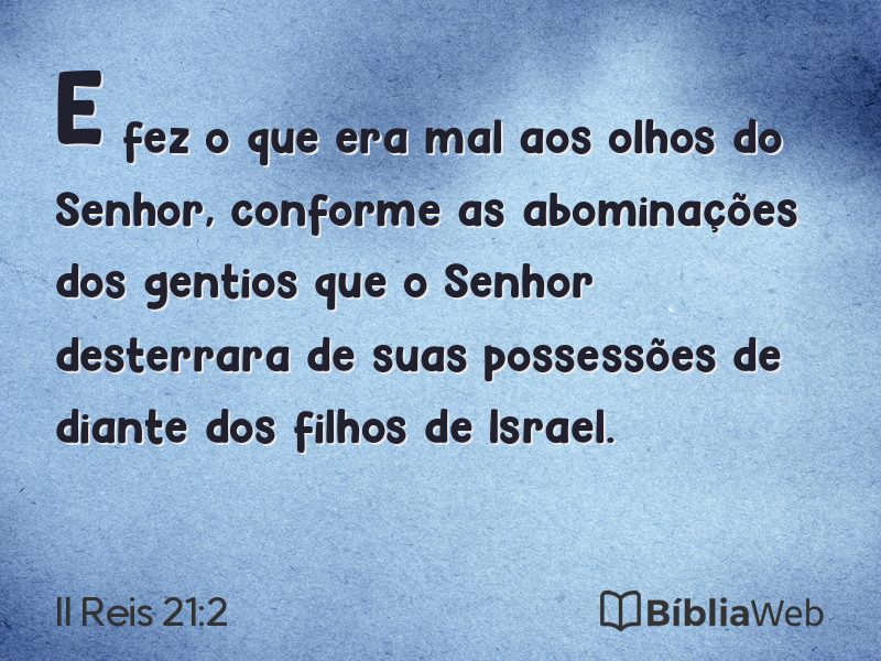 II Reis 21:2 em imagem para compartilhar