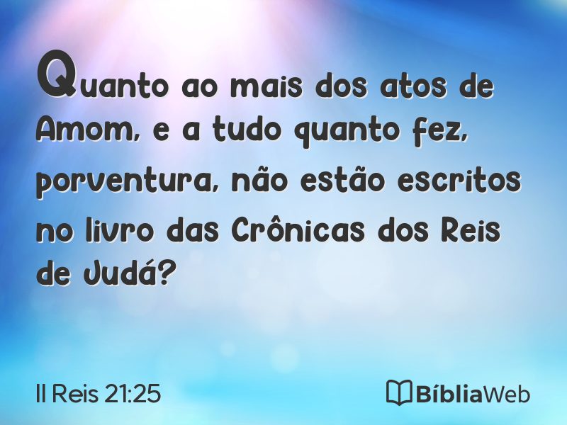 II Reis 21:25 em imagem para compartilhar