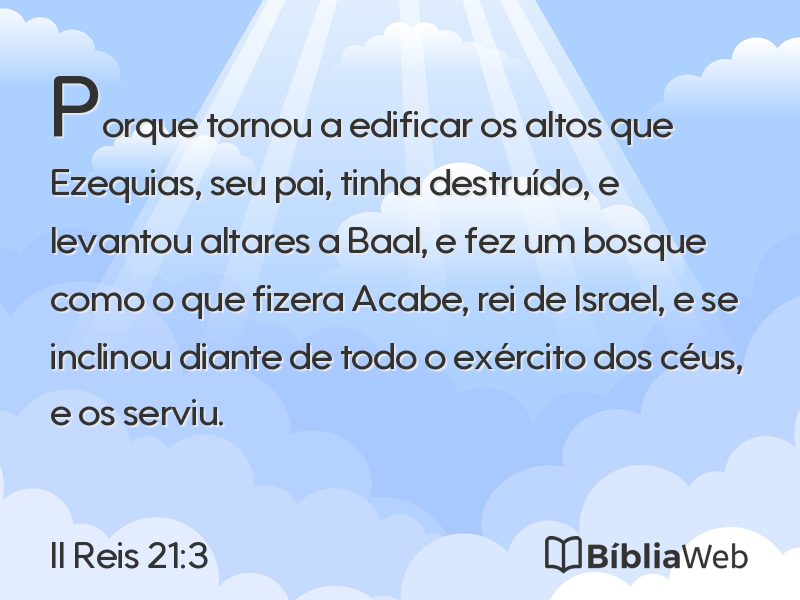 II Reis 21:3 em imagem para compartilhar
