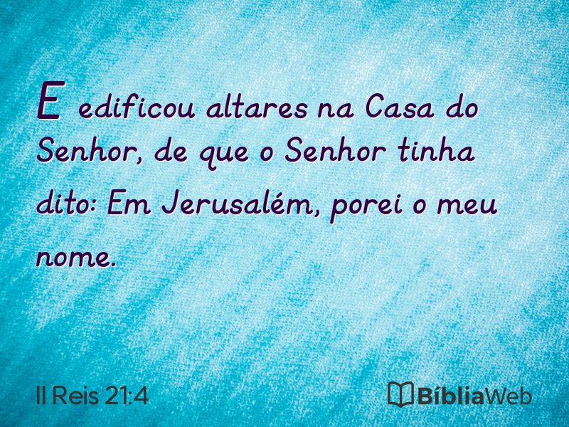 II Reis 21:4 em imagem para compartilhar