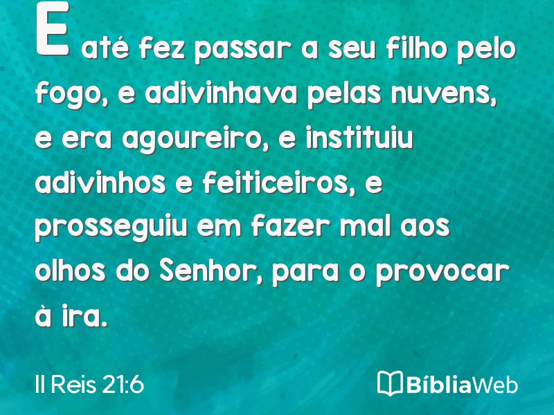 II Reis 21:6 em imagem para compartilhar