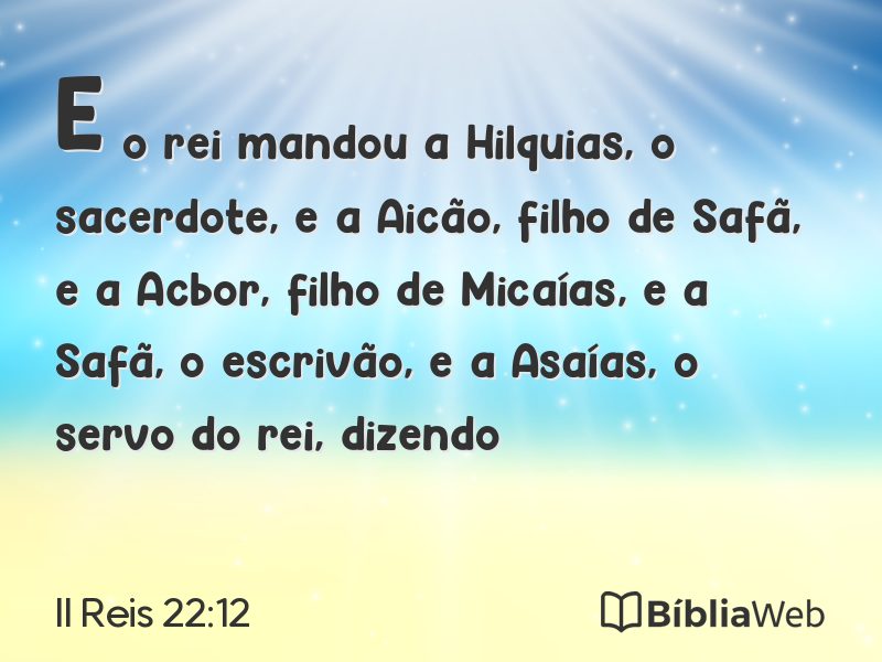 II Reis 22:12 em imagem para compartilhar