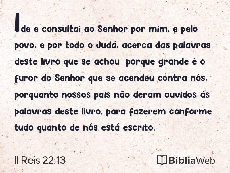 II Reis 22:13 em imagem para compartilhar