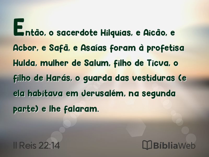 II Reis 22:14 em imagem para compartilhar