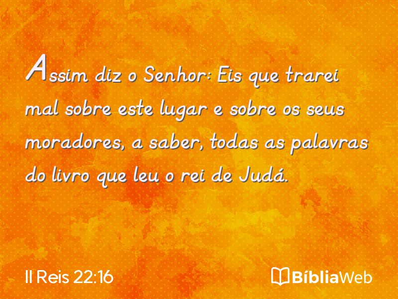 II Reis 22:16 em imagem para compartilhar